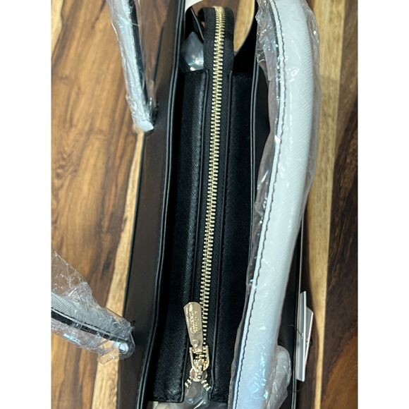 Trina Turk Colorblock Satchel or Crossbody Bag Purse (black/white) NWT - Picture 4 of 11